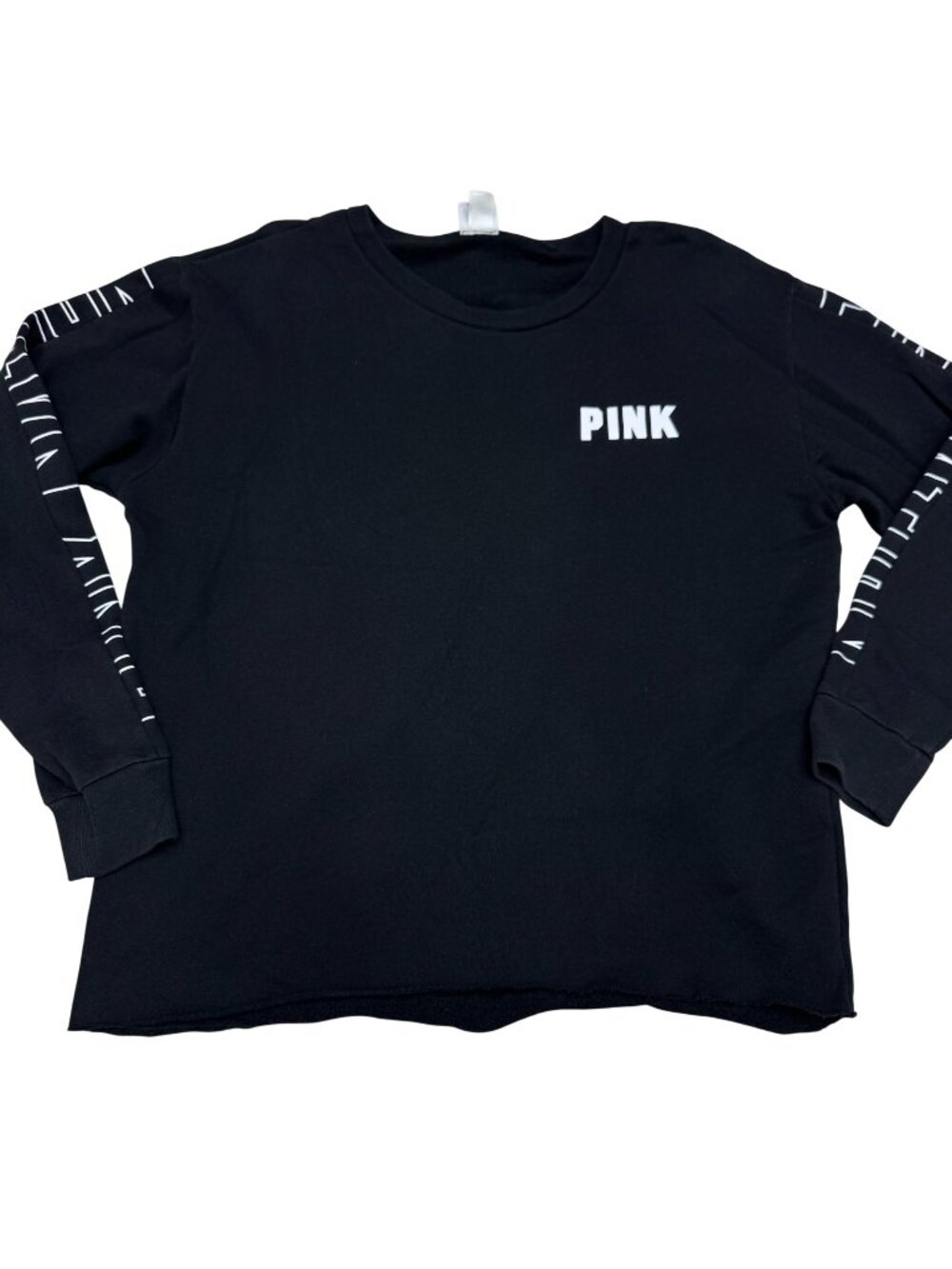 Victoria's Secret Pink Women's S Long Sleeve Black Crewneck Sweatshirt Logo